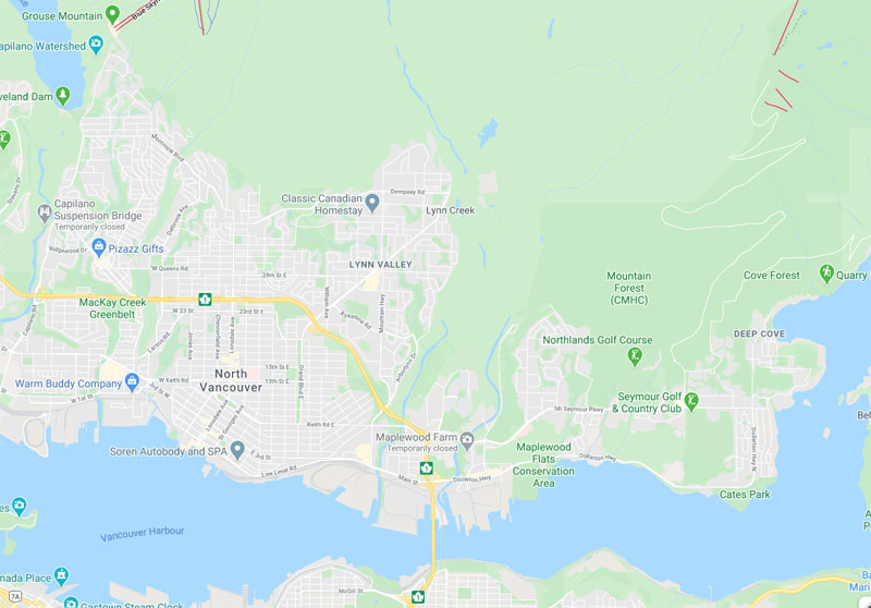 car buying area map north vancouver